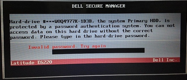 Reset Dell HDD Password 1D3B