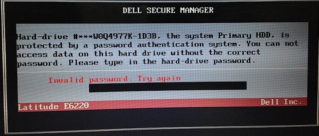 dell precision 1D3B HDD Password