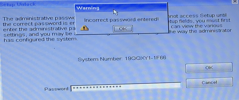 Dell 1F66 master password