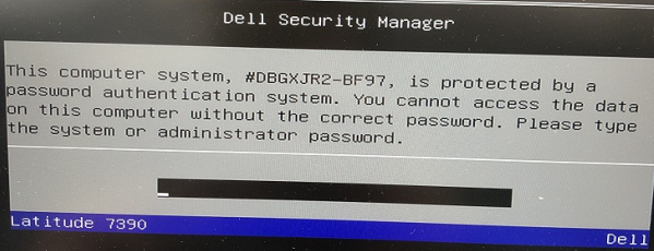 Dell XPS 13 9365 bios password protected