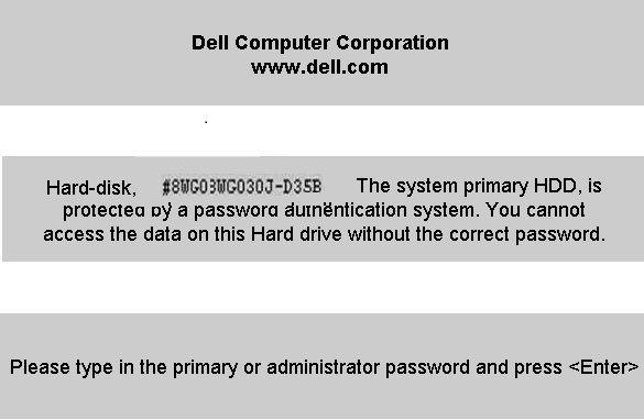 Dell D35B HDD Master Password