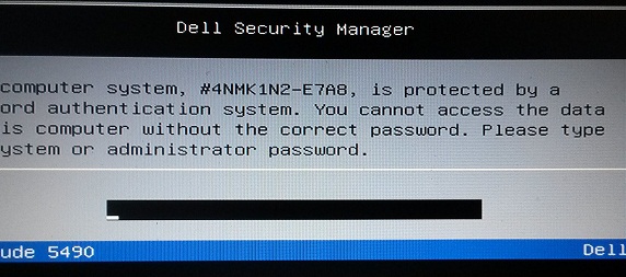 Dell XPS E7A8 Bios password