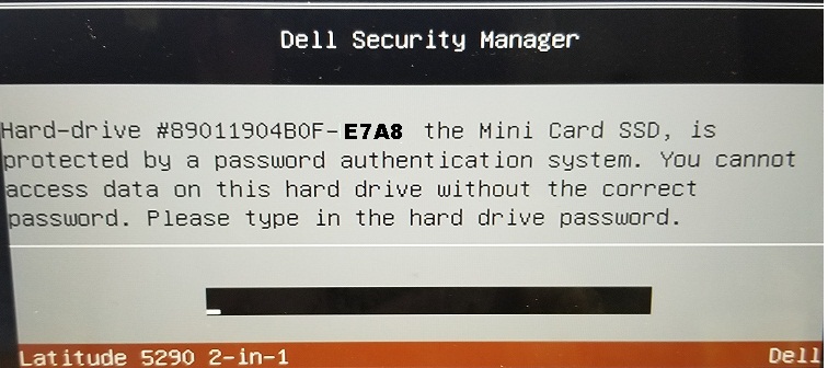 Dell XPS HDD Password E7A8