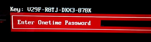 Sony One time password ( 4x4 chars )